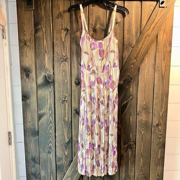 NWT Vince Floral Pleated Midi Dress - Picture 5 of 7